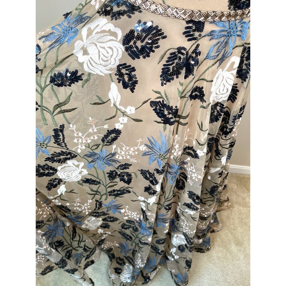 Bronx and Banco Tan Floral Maxi Dress with Black & White Embroidery - Picture 7 of 11